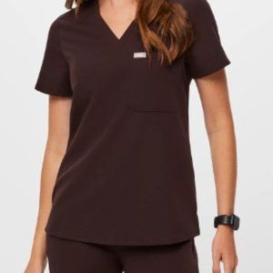 FIGS Catarina Scrub Top- ESPRESSO- XXS